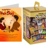 Swad Gift for Happy Bhai Dooj bhaiduj with Card for brother sister (Swad Mixed Candy 125 Gift Box & 1 Greeting card) - Fast Shipping to USA & Canada