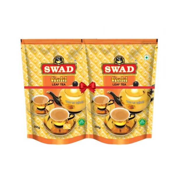 Swad Gold Leaf Tea | Premium Assam Leaf Chai | Strong & Fresh Kadak Chai | 250 Grams (PACK OF 2) - Fast Shipping to USA & Canada