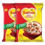 Saffola Soya Chunks with Supersoft Technology, 53% Protien, Tender & Juicy, 400gm (Pack of 2) - Fast Shipping to USA & Canada