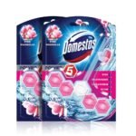Domestos Toilet Rim Block, Pink Magnolia, Gives Long Lasting Fragrance and Removes Limescales, Provides Hygiene & Shine, 2x55gms - Fast Shipping to USA & Canada