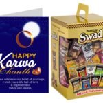 Swad Happy Karwa Chouth Chauth Gift for wife with Card (Swad Mixed Candy 125 Gift Box & 1 Greeting card) - Fast Shipping to USA & Canada