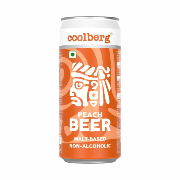 Coolberg Peach Non Alcoholic Beer 300ml CANs - Pack of 2 (300ml x 2) - Fast Shipping to USA & Canada