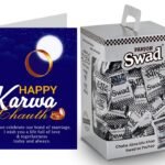 Swad Happy Karwa Chouth Chauth Gift for wife with Card (Swad Digestive Candy 125 Gift Box & 1 Greeting card) - Fast Shipping to USA & Canada