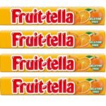 Fruit-Tella Orange Flavour Chewy Toffee Stick (Pack OF 4 x 32.4g) - Fast Shipping to USA & Canada