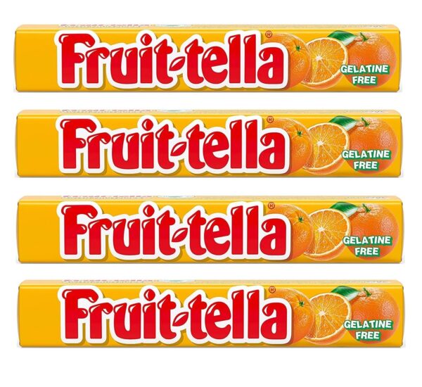 Fruit-Tella Orange Flavour Chewy Toffee Stick (Pack OF 4 x 32.4g) - Fast Shipping to USA & Canada