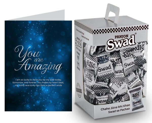 Swad You Are Amazing Gift with Card (Swad Digestive Candy 125 Gift Box & 1 Greeting card) - Fast Shipping to USA & Canada
