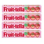 Fruit-Tella Strawberry Flavour Chewy Toffee Stick (Pack OF 4 x 32.4g) - Fast Shipping to USA & Canada