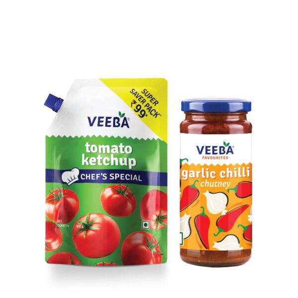 Veeba Garlic Chilli Chutney (250G)Veeba Tomato Ketchup Chef's Special (900G) - Fast Shipping to USA & Canada