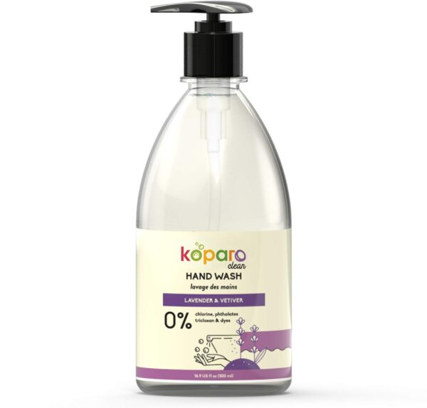 Koparo Clean Natural Hand Wash With Lavender Fragrance | pH Balanced Infused With Glycerin & Tea Tree Oil Germ Protection | All skin | Kids Safe, Eco Friendly, Plant Based | 500 ml - Pack of 1 - Fast Shipping to USA & Canada