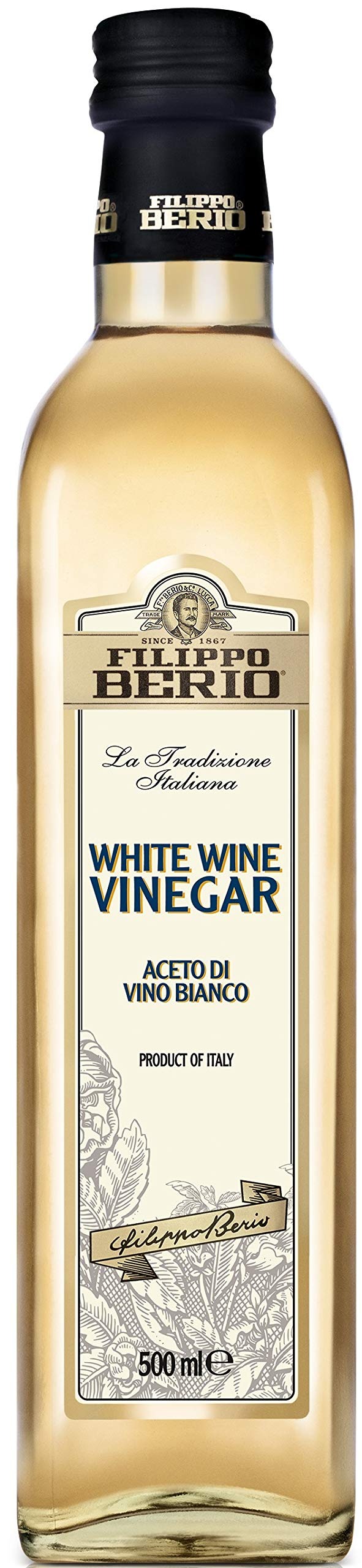 Filippo Berio White Wine Vinegar, 16.91 fl oz ? 500 ml - Fast Shipping to USA & Canada