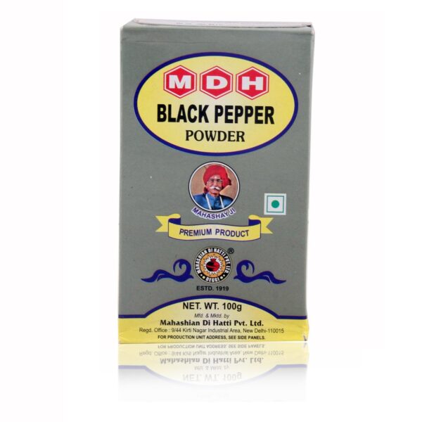 MDH Spice Powder - Black Pepper, 100g Carton - Fast Shipping to USA & Canada