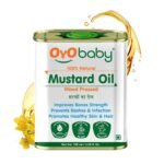 OYO BABY Kachi Ghani Pure Mustard Baby Oil |Wood Pressed |Best for bone Developmemt and healthy muscles Baby Hair Oil Nourishes skin and Hair - 100 ml - Fast Shipping to USA & Canada