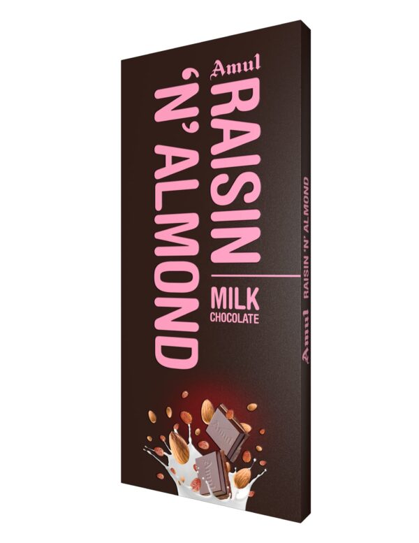 Amul Raisin & Almond Milk Chocolate, 150 Grams - Fast Shipping to USA & Canada