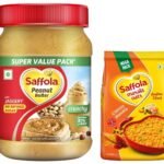 Saffola Peanut Butter Crunchy| High Protein Peanut Butter | Only Jaggery, No Refined Sugar, 900g & Saffola Masala Oats | Tasty Evening Snack| Healthy Snack| Classic Masala| 500g - Fast Shipping to USA & Canada