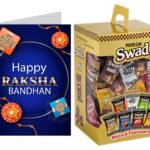 Swad Happy Raksha Bandhan Rakhi Gift with Card (Swad Mixed Candy 125 Gift Box & 1 Greeting card) - Fast Shipping to USA & Canada