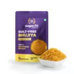 Sugar.Fit Active Guilt-Free Bhujiya,100% Roasted, No Palm Oil, Sugar-Free, High Protein, Low GI Snack for diabetes, Crunchy Flavour, High Protein, Low GI Bhujia 150 gm (Pack 1) - Fast Shipping to USA & Canada