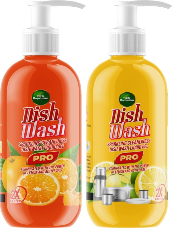 Parle Ropvatika Dishwash Liquid Gel 500ml Pack 2 (Orange & Lemon 500ml - Pack 2) - Fast Shipping to USA & Canada
