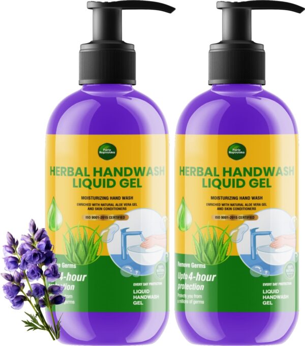Parle Ropvatika 1 Liter Herbal Handwash Aloevera, Glycerine Hand Body Wash Pump Shower Gel Rich Foam for Moisturizing Soft Foaming on Hands (Lavender 500ml Pack 2 (1 Liter)) - Fast Shipping to USA & Canada