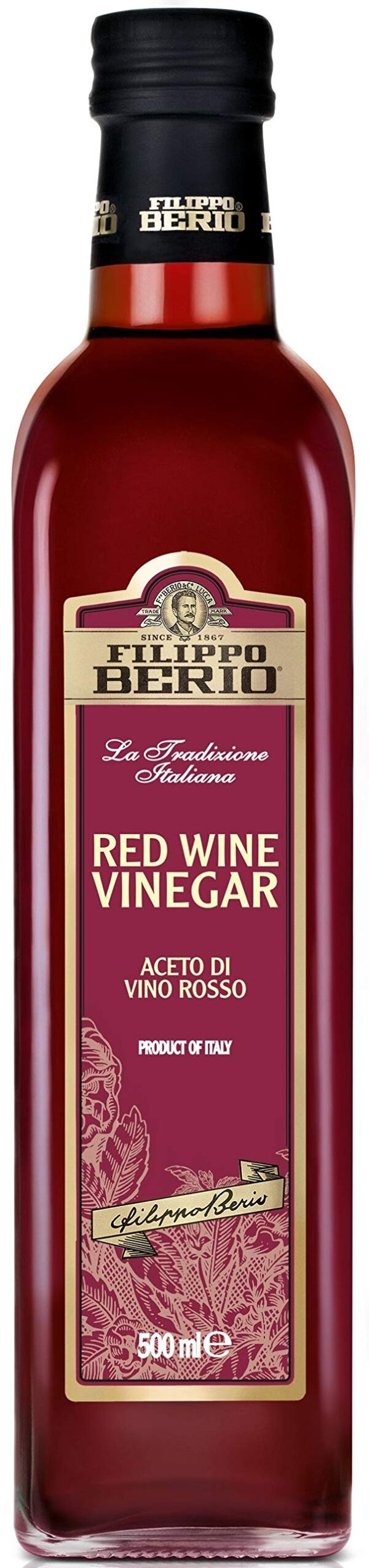 Filippo Berio Red Wine Vinegar, 16.91 fl oz ? 500 ml - Fast Shipping to USA & Canada