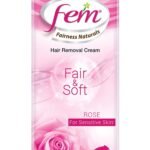 Fem Fairness Naturals Fair and Soft Hair Removal Cream for Sensitive Skin, 40 g (50% Extra), (Pack of 4) - Fast Shipping to USA & Canada
