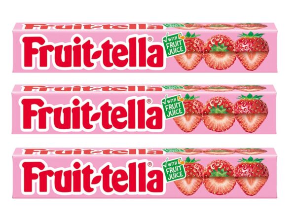Fruit-Tella Strawberry Flavour Chewy Toffee Stick (3 x 32.4g) - Fast Shipping to USA & Canada