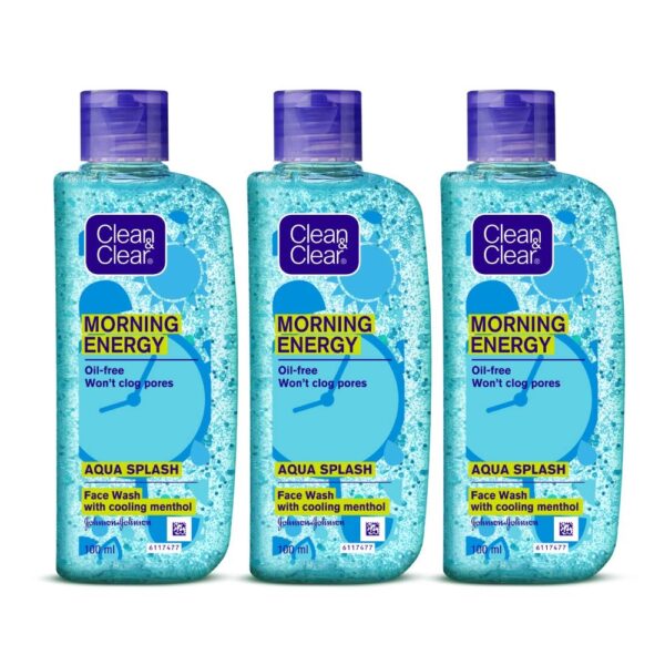 Clean & Clear Morning Energy Aqua Splash, Blue, 100 ml (Pack of 3) - Fast Shipping to USA & Canada