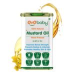 OYO BABY 100% Natural Wood Pressed Baby Hair Oil for New Born With Mustard Baby Oil | Mustard Oil For New Born Baby Massage, Skin & Hair Care | 200ml - Fast Shipping to USA & Canada