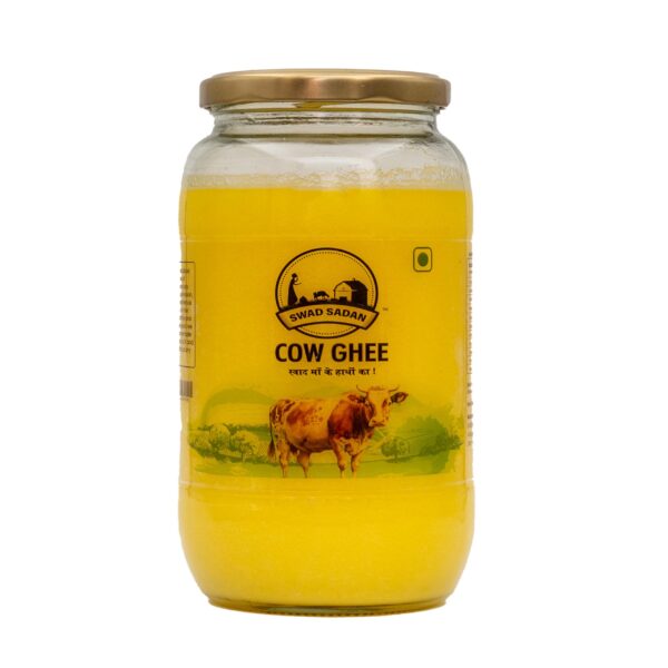 Swad Sadan Premium Cow Ghee Made in Uttarakhand 900ml Glass Jar | Vedic Bilona Method | Churned from Curd | Pure & Natural | Farm Made in Small Batches | Boost Your Energy Traditional Healthy Ghee. - Fast Shipping to USA & Canada