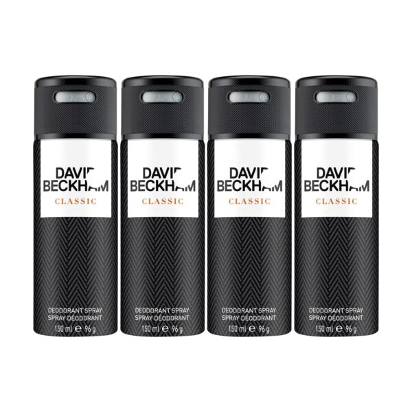 David Beckham Classic Deodorant Spray 150ml (Pack of 4) - Fast Shipping to USA & Canada