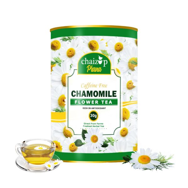 Prana Chamomile Flower Tea | Rich in Antioxidants | Herbal Relaxing Tea | 100% Natural | Sleep Support & Stress Relief | 30g Pack - Fast Shipping to USA & Canada