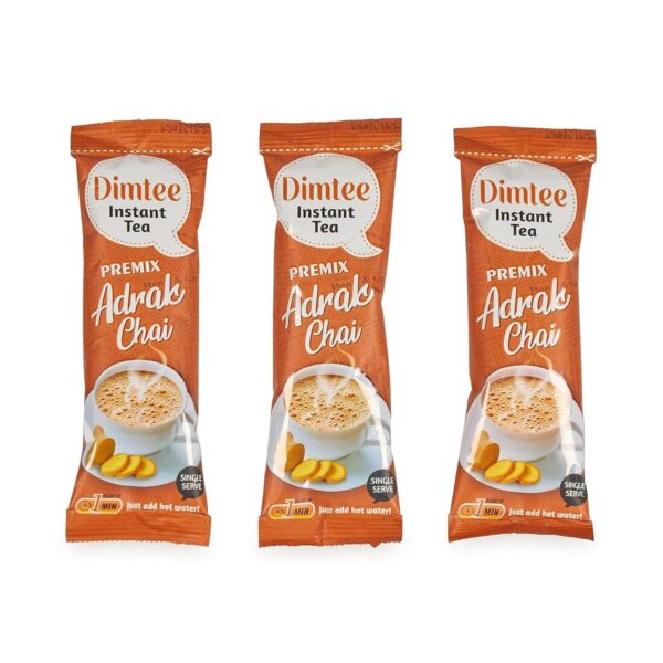 Dimtee 1 Min Instant Adrak Chai Premix - 30 Sachets | Adrak Flavours | 30 Servings | 375g - Fast Shipping to USA & Canada