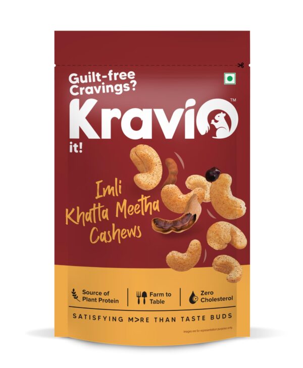 Premium Imli Khatta Meetha Roasted Cashew Nuts 200g | Zero Cholesterol Natural Jumbo Size Whole Kaju Nuts & Dry Fruits | Rich in Protein, Roasted Crunchy Delicious Healthy Snacks - Fast Shipping to USA & Canada