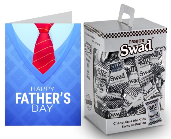 Swad Gift for Happy Fathers Day with Card (Swad Digestive Candy 125 Gift Box & 1 Greeting card) - Fast Shipping to USA & Canada