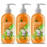 Parle Ropvatika 3 Liter Shower Gel Body wash infused with Aloevera Papaya and Pure Glycerin Family Refill Pack Bodywash for men & women (1, Orange (1 Liter Pack 3)) - Fast Shipping to USA & Canada