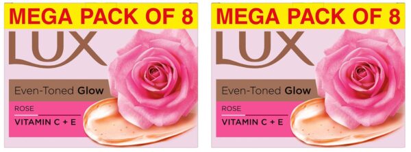LUX Soft Glow Rose & Vitamin E Beauty Soap Bar, 150 g (Combo Pack of 16) | Moisturizing Bathing Soap for Soft, Glowing Skin & Body | For Men & Women - Fast Shipping to USA & Canada
