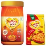 Saffola Honey Active, Made With Sundarban Forest Honey, 100% Pure Honey, No Sugar Adulteration, Natural Immunity Booster, 1Kg & Masala Oats, Peppy Tomato, 500G - Fast Shipping to USA & Canada