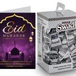 Swad Eid Mubarak Gift with Card (Swad Digestive Candy 125 Gift Box & 1 Greeting card) - Fast Shipping to USA & Canada