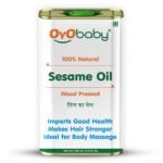 OYO BABY 100% Natural Baby Oil for New Born | Wood Pressed Sesame Oil - Massage, Skin & Baby Hair Oil - 200ml - Fast Shipping to USA & Canada