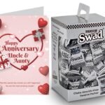 Swad Happy Anniversary Uncle & Aunty Gift with Card (Swad Digestive Candy 125 Gift Box & 1 Greeting card) - Fast Shipping to USA & Canada