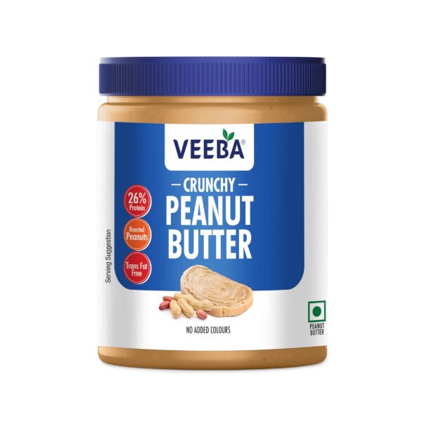 VEEBA Crunchy Peanut Butter| High Protein|Naturally Gluten Free|Vegan|Trans Fat Free|No Added Preservatives|No Added Colour&Flavour|Non Gmo|925G - Fast Shipping to USA & Canada