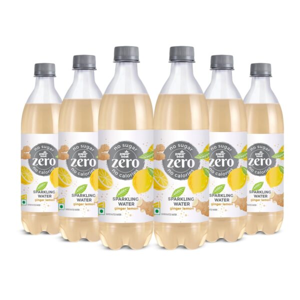 Paper Boat Ginger Lemon Sparkling Water, Pack of 6, 600ml Each | Carbonated Water | Zero Sugar, Zero Calories I Sugar Free - Fast Shipping to USA & Canada