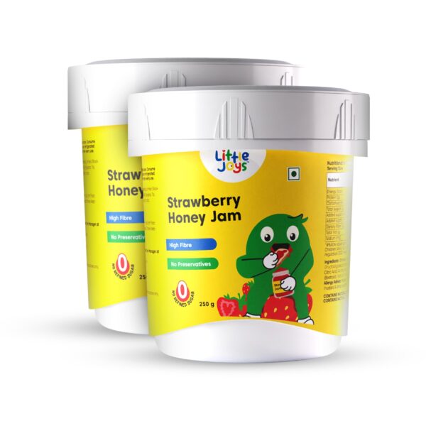 Little Joys Strawberry Honey Jam | Made with Real Strawberries & Honey | No Preservatives | No Refined Sugar | Pack of 2 - Fast Shipping to USA & Canada