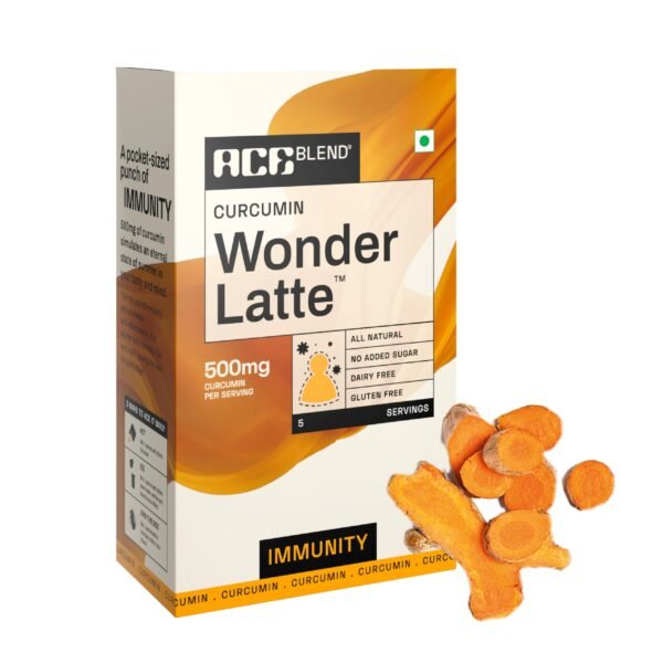 Ace Blend Curcumin WONDER LATTE | 5 Serves | Turmeric Extract | Bio Piperine | Cinnamon Flavour | High Immunity | Anti inflammation | Brain & Gut Health. Relish Cold/Hot - Fast Shipping to USA & Canada
