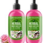 Parle Ropvatika 1 Liter Rose Herbal Hand Sanitizer, 4-Hour Protection, Natural Ingredients (Rose 500ml x 2 (1 Liter)) - Fast Shipping to USA & Canada