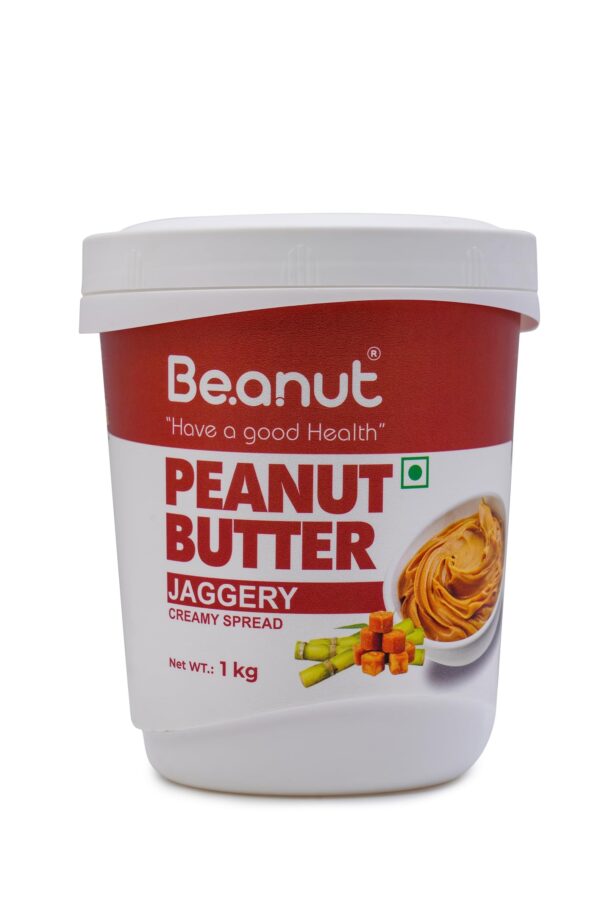 Beanut Jaggery Creamy Peanut Butter 1kg, 8g/32gm Protin, No Refined Sugar, 100% Vegan, Gluten-Free, High Protein, Cholesterol-Free Natural Sweetener Spread - Fast Shipping to USA & Canada