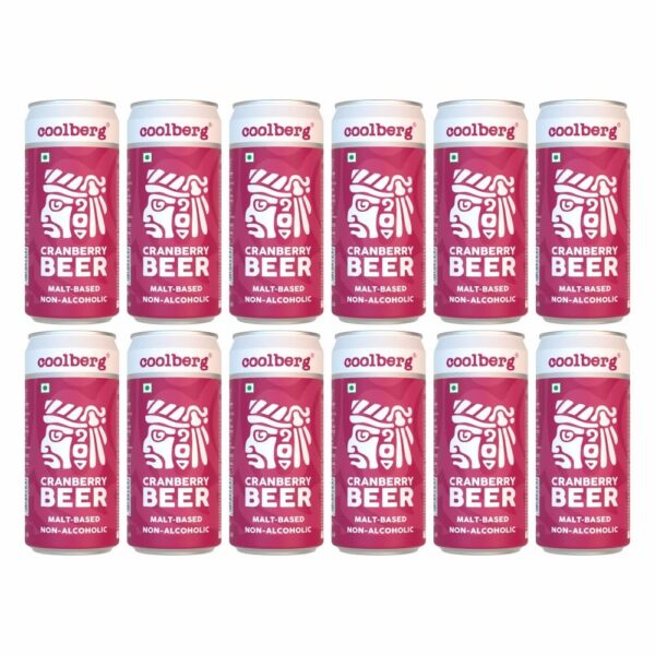 Coolberg Cranberry Non Alcoholic Beer 300ml CANs - Pack of 12 (300ml x 12) - Fast Shipping to USA & Canada
