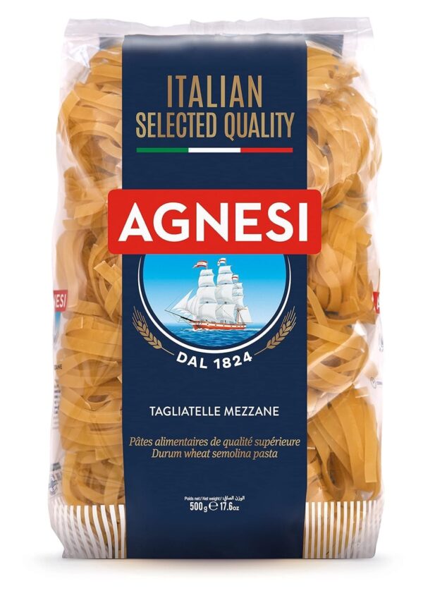 Agnesi Tagliatelle Pasta, 500G, Product Of Italy (500 Gram (Pack Of 1)) - Vegetarian - Fast Shipping to USA & Canada