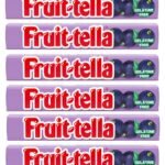 Fruit-Tella Blackcurrent Flavour Chewy Toffee Stick (Pack Of 6 x 32.4g) - Fast Shipping to USA & Canada