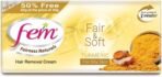 Fem Fairness Naturals Hair Removal Cream Fair and Soft for Dry Skin(Sandal) - 40 g (50% Extra) (Pack of 4) - Fast Shipping to USA & Canada