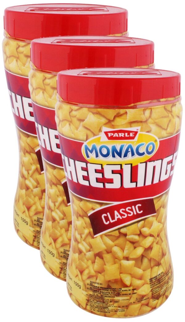 Parle More Combo - Monaco Cheeselings, Classic, 150 Gm (Pack of 3) Promo Pack - Fast Shipping to USA & Canada